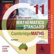 (EBOOK REACTIVATION ONLY/EMAILED) CambridgeMATHS Stage 6 Mathematics Standard Year 11 REACTIVATION CODE (FIRM SALE)