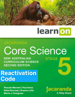 (EBOOK REACTIVATION ONLY/EMAILED) Jacaranda Core Science Stage 5 NSW AC LearnON, 2nd Edition (REACTIVATION CODE) (FIRM SALE)