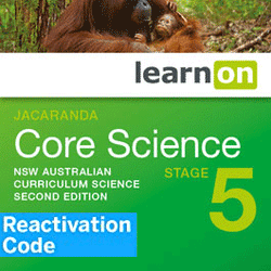 (EBOOK REACTIVATION ONLY/EMAILED) Jacaranda Core Science Stage 5 NSW AC LearnON, 2nd Edition (REACTIVATION CODE) (FIRM SALE)