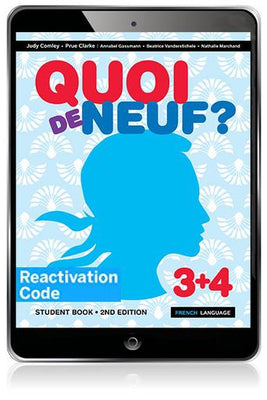 (EBOOK REACTIVATION ONLY/EMAILED) Quoi de neuf ? 3+4 eBook Reactivation Code (FIRM SALE)
