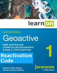 (EBOOK REACTIVATION ONLY/EMAILED) Jacaranda Geoactive 1 NSW AC Edition Stage 4 LearnON, 5th Edition (REACTIVATION CODE)