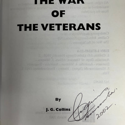 The War of the Veterans by J.G. Collins (SIGNED by the Author)