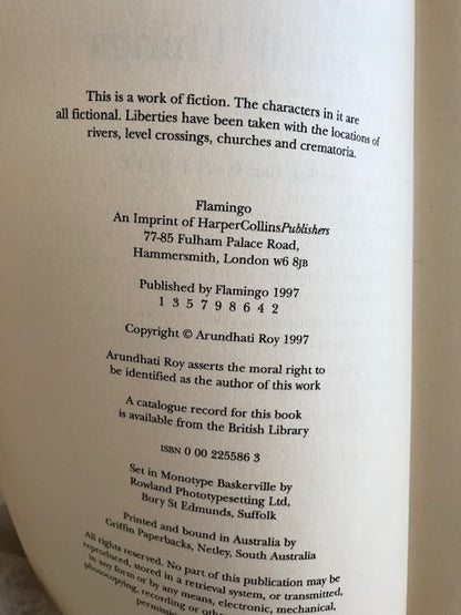 The God of Small Things by Arundhati Roy (Hardcover/Dust Jacket, 1st Edition/1st Print)