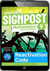 (EBOOK REACTIVATION ONLY/EMAILED) Australian Signpost 9 (5.1/5.2) Mathematics NSW eBook Reactivation Code (FIRM SALE)