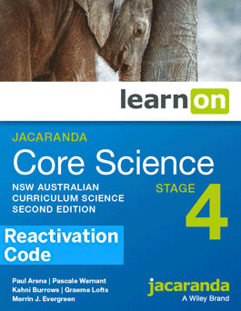 (EBOOK REACTIVATION ONLY/EMAILED) Jacaranda Core Science Stage 4 NSW AC LearnON, 2nd Edition (REACTIVATION CODE) (FIRM SALE)