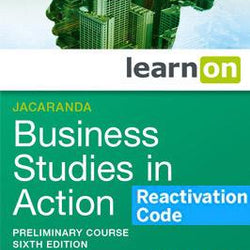(EBOOK REACTIVATION ONLY/EMAILED) Jacaranda Business Studies in Action Preliminary Course eBookPLUS, 6th Edition (REACTIVATION CODE) (FIRM SALE)