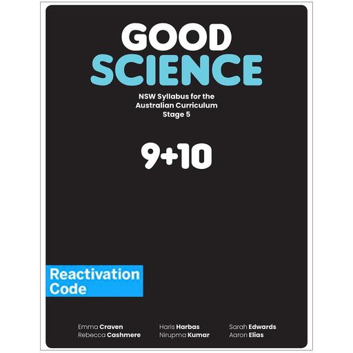 (EBOOK REACTIVATION ONLY/EMAILED) Good Science NSW Syllabus Stage 5 Reactivation Code FIRM SALE)