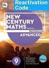 (EBOOK REACTIVATION ONLY/EMAILED) New Century Maths 9 5.2/5.3 Advanced (1 x 26 month NelsonNetBook Reactivation code), 2nd Edition (FIRM SALE)