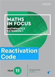 (EBOOK REACTIVATION ONLY/EMAILED) Maths in Focus 11 Mathematics Extension 1 eBook Reactivation Code (FIRM SALE)