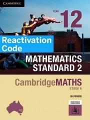 (EBOOK REACTIVATION ONLY/EMAILED) CambridgeMATHS Stage 6 Mathematics Standard 2 Year 12 REACTIVATION CODE (FIRM SALE)