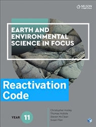 (EBOOK REACTIVATION ONLY/EMAILED) Earth and Environmental Science in Focus Year 11 eBook Reactivation Code (FIRM SALE)