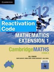 (EBOOK REACTIVATION ONLY/EMAILED) CambridgeMATHS Stage 6 Mathematics Extension 1 Year 12 REACTIVATION CODE (FIRM SALE)